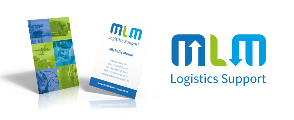Logo ontwerp visitekaartje MLM Logistics Support