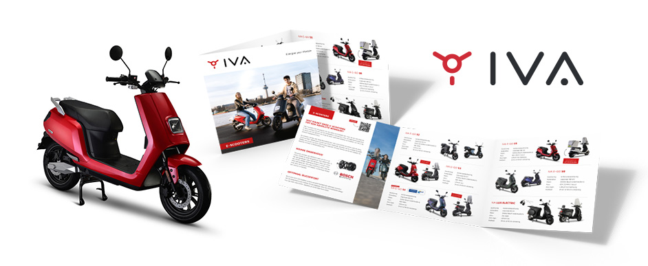 Ontwerp 3-luik folder voor IVA e-scooters