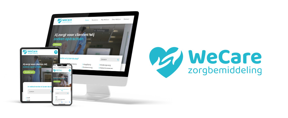 Custom Wordpress website ontwerp voor WeCare zorgbemiddeling