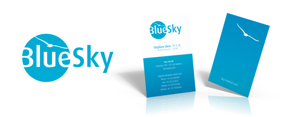Logo en visitekaartje ontwerp voor BlueSky