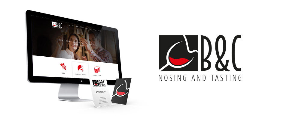 Ontwerp logo, huisstijl, ontwerp website B&C Nosing and Tasting