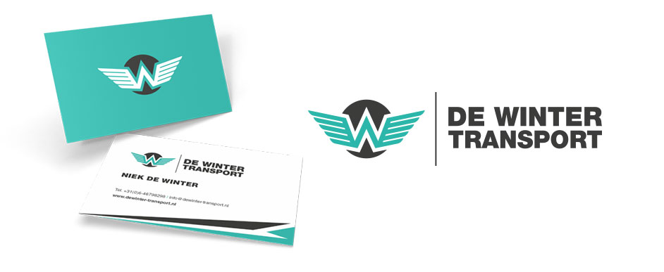Ontwerp concept logo, visitekaartje De Winter Transport