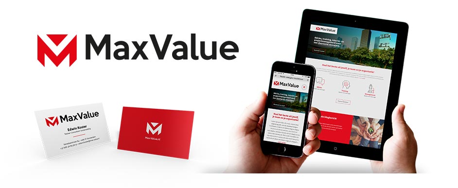 Ook Max Value heeft het logo en de huisstijl laten maken door MeijerMedia