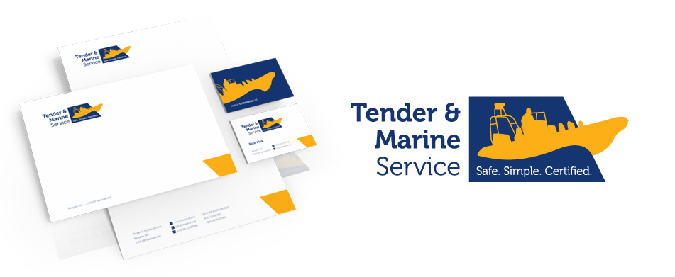 Logo en huisstijl ontwerp voor Tender & Marine Service