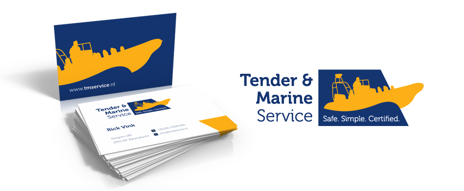 Logo en visitekaartje ontwerp voor Tender & Marine Service